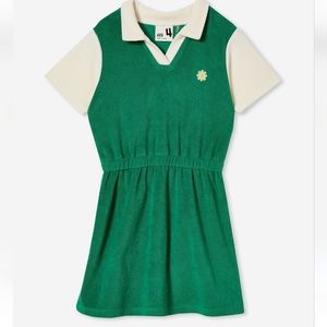 Cotton On Kids Girls Green Terry Cloth dress, 5